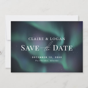 Invitation Aurora Northern Lights Winter Enregistrer la date