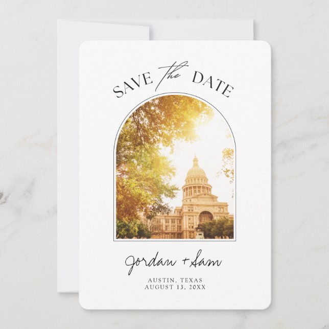 Invitation Austin Mariage Texas State Capitol Enregistrer la  (Devant)