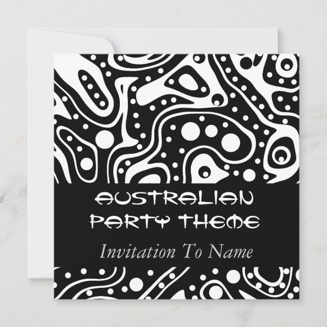 Invitation Australian Party Theme Be An Aussie (Front)