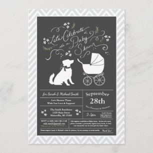 Invitation Australian Shepherd Dog Baby shower genre neutre