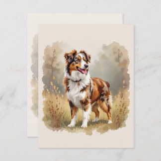 Invitation Australian Shepherd Dog Red Merle Aussie