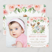 Australie Animaux Blush Floral Photo Anniversaire