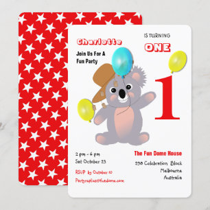 Invitation Australien Koala Bear mignonne Graphisme