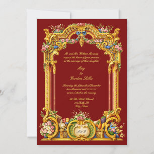 Invitation Autel de mariage coloré de style baroque rococo fr
