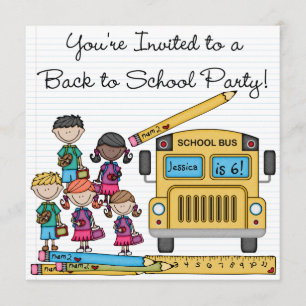 Invitation Autobus scolaire de nouveau à l'invitation