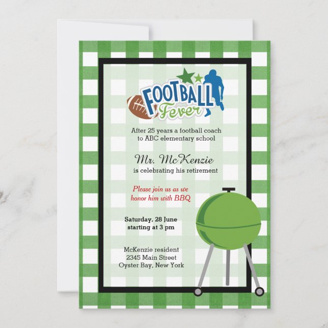 Invitation Autocar de football (Devant)