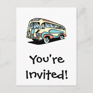 Invitation autocar retro