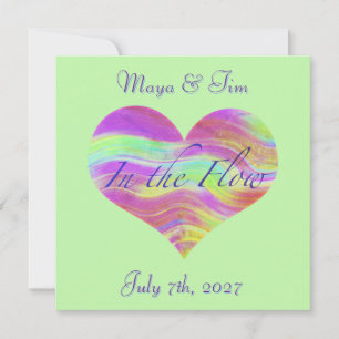 Invitation Autocollant Dans le Flux de l'Amour