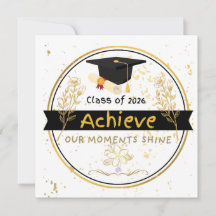 Autocollant floral doré pour la remise des diplôme