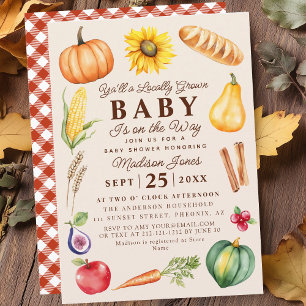 Invitation Automne Agricole Cultivé Localement Baby shower