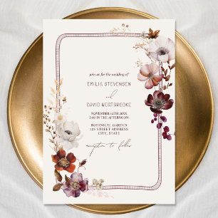 Invitation Automne Anémonique main tirée frontière Mariage fl