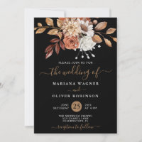 Automne Aquarelle Florale sur Mariage noir