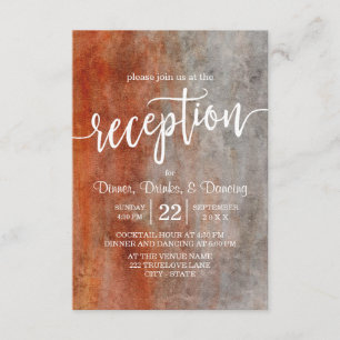 Invitation Automne Aquarelle gris orange Réception de mariage