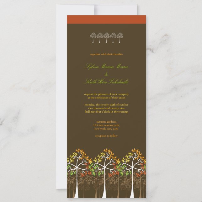 Invitation Automne Arbres Nature Mariage de automne moderne I (Devant)
