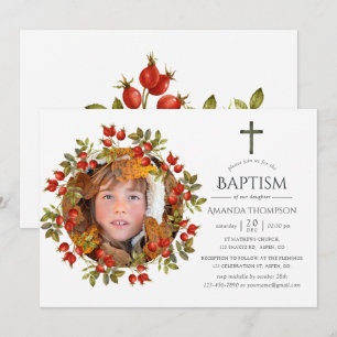 Invitation Automne - Automne Aquarelle Baptême ou Christening