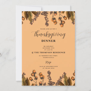 Invitation Automne Automne Aquarelle Feuillage Thanksgiving D