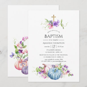 Invitation Automne - Automne Baptême Floral