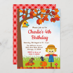 Invitation Automne Automne Boy Scarecrow