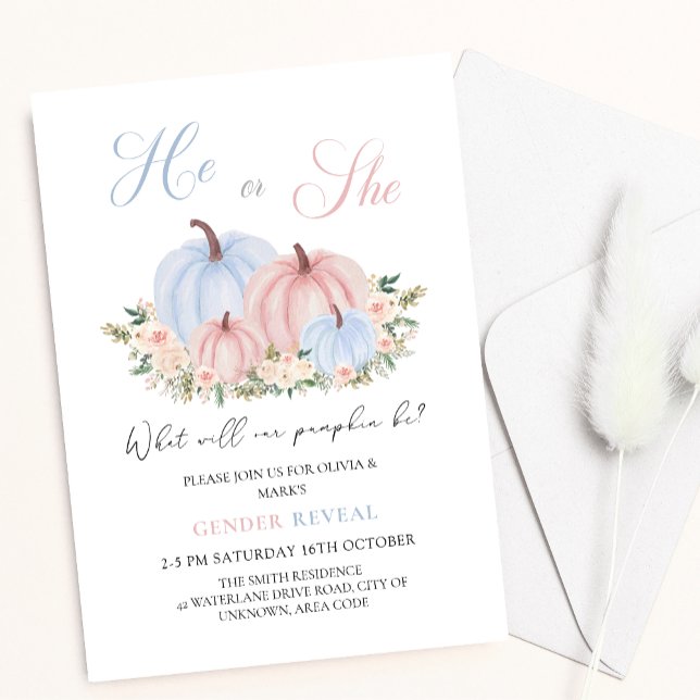 Invitation Automne Automne Citrouille Bébé Genre Révélation (Créateur téléchargé)