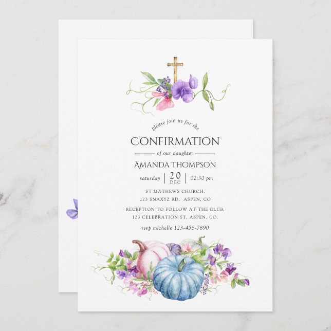 Invitation Automne - Automne Confirmation Florale Automne (Devant / Derrière)