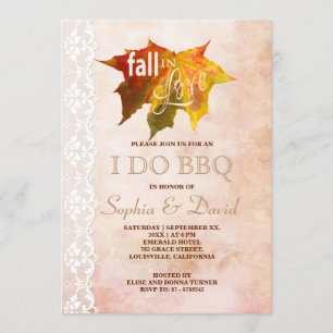 Invitation Automne automne dans l'amour Mariage I DO BBQ