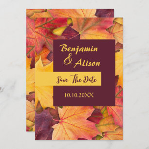 Invitation Automne automne feuille d'érable mariage enregistr
