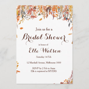 Invitation Automne automne Floral Chic Bridal Shower Invitati