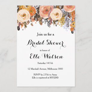 Invitation Automne automne Floral Chic Bridal Shower Invitati