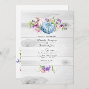 Invitation Automne - Automne Floral Rustique QR Code RSVP Mar