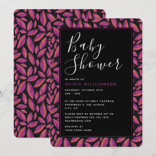 Invitation Automne Automne Purple Feuilles Baby shower Invita