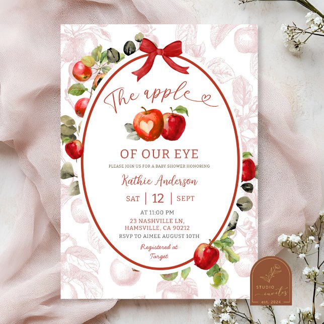 Invitation Automne Automne Toile Baby shower pomme (Créateur téléchargé)