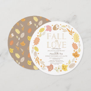 Invitation Automne Automne Wreath Baby shower virtuel