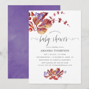 Invitation Automne - Baby shower d'aquarelle d'automne