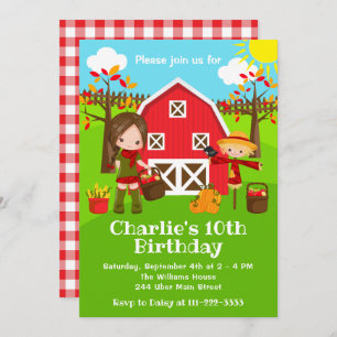 Invitation Automne Barnyard Anniversaire Brown Coiffeuse