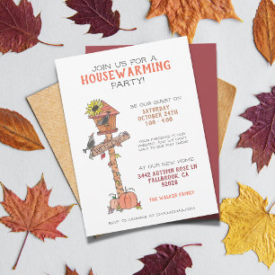 Invitation Automne Birdhouse Crows Bienvenue Ménage