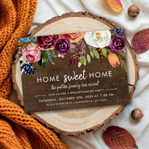 Invitation Automne Boho Blooms Fête du réchauffement de la ma