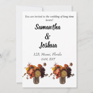 Invitation Automne Boho bohème rustique couple mariage