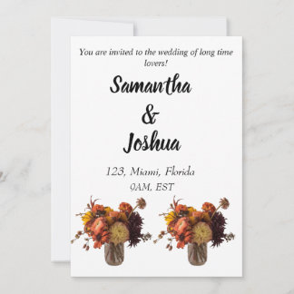 Invitation Automne Boho bohème rustique couple mariage