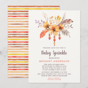 Invitation Automne Boho Tribal Baby Sprinkle