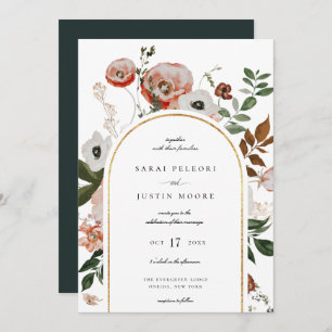 Invitation Automne Botanique Floral Arc Mariage