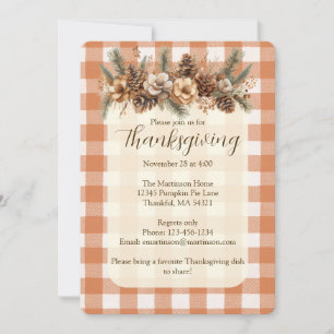 Invitation Automne Botanique Woodland En vichy Thanksgiving