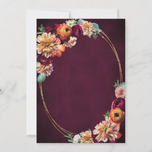 Invitation Automne Bourgogne Rouge Orange Blush Floral Mariag