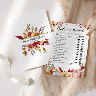 Invitation Automne Bride ou Groom jeu entièrement modifiable 