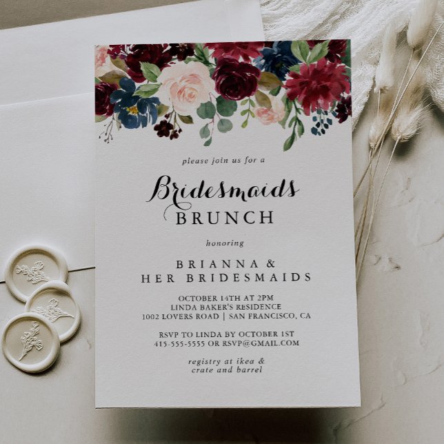 Invitation Automne Calligraphie Bridesmaitres Brunch Douche (Créateur téléchargé)