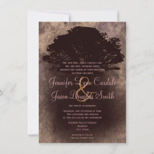 Invitation Automne Chêne Silhouette Mariage de automne Invita