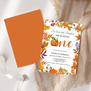 Invitation Automne citrouille automne Twins premier anniversa