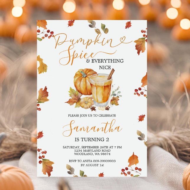 Invitation Automne Citrouille épice & Tout Nice 2ème annivers (Créateur téléchargé)