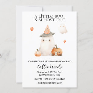 Invitation Automne Citrouille Fantôme  Baby shower
