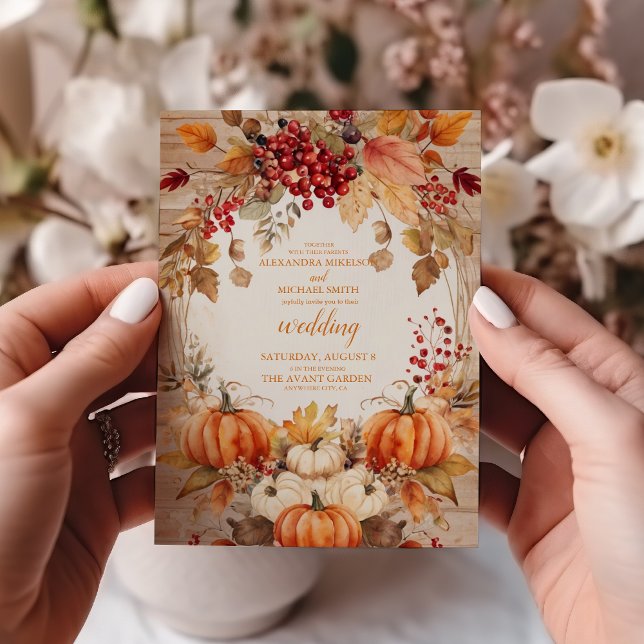 Invitation Automne Citrouille  Mariage de script (Créateur téléchargé)