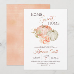 Invitation Automne Citrouille Russe Floral Fête de réchauffem